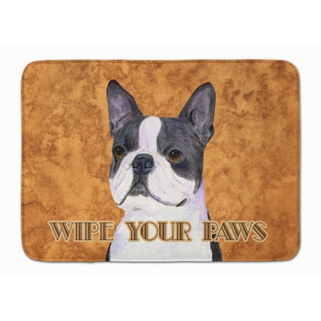 Carolines Treasures Boston Terrier Wipe Your Paws Machine Washable Memory Foam Mat SS4884RUG